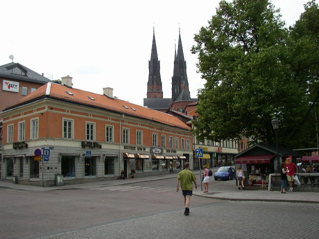 Old town Uppsala with Uppsala Cathedral in background