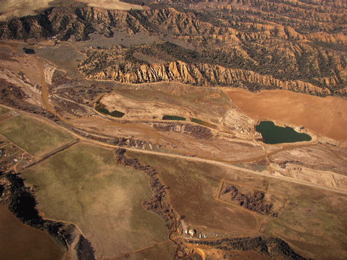 Oblique aerial photo of Ozena mine